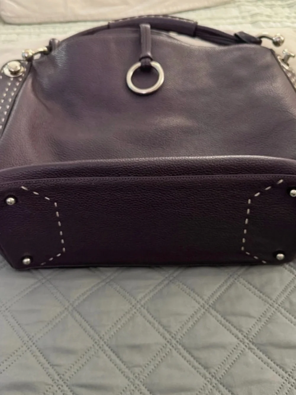 BCBGMaxAzria Deep Plum Leather Shoulder Bag